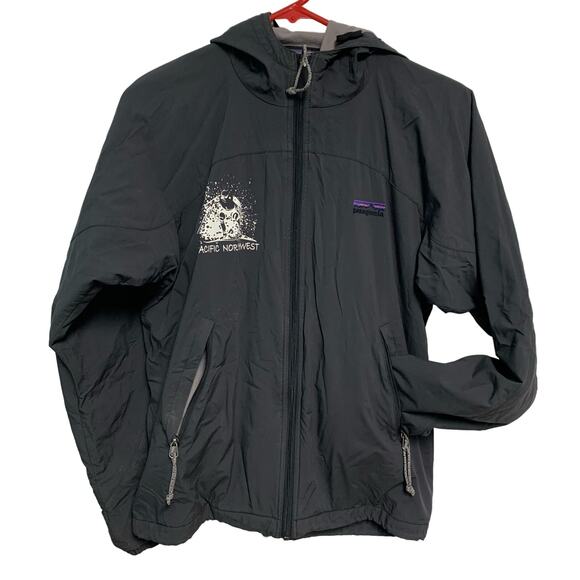 Patagonia Women’s Gray Full Zip Up Fleece Lined Nylon Shell Overcoat Size Small - Picture 1 of 7